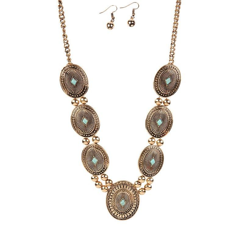 Concho-Antique-Gold-Turquoise-Neclace-Set