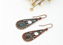 Copper-dangle-earrings
