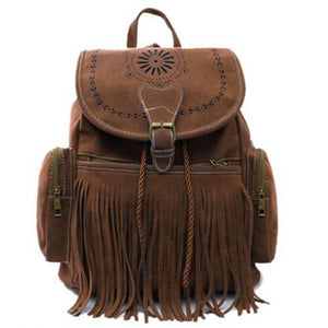 Fringe-Leather-Backpack