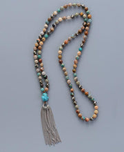 Tawny Stone Tassel Necklace