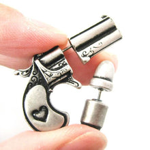 3D Revolver and Bullet Earrings