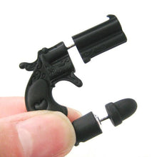 3D Revolver and Bullet Earrings