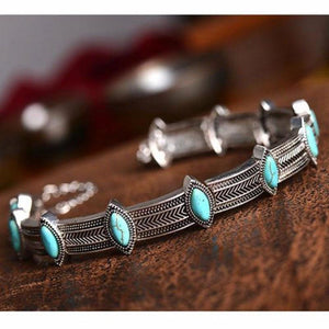 Choker-Necklace-Bohemian-Turquoise-Silver