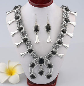 Squash-blossom-Necklace-and-Earring-Set-Onyx